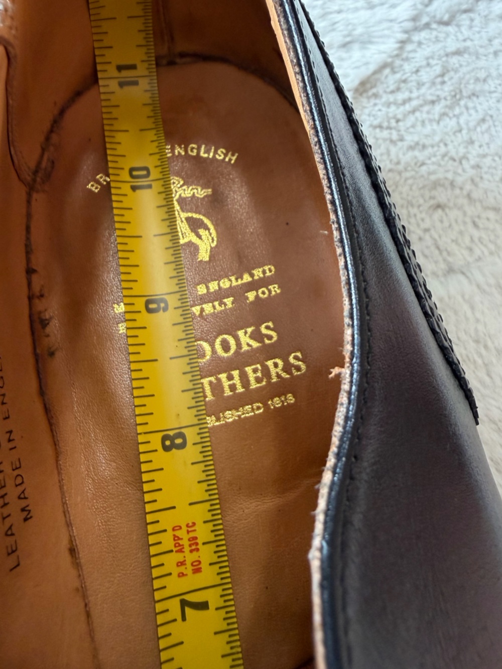 Like NEW! $940 Crockett Jones for Brooks Brothers Wingtip Oxford Brogues 9.5 - Picture 13 of 15